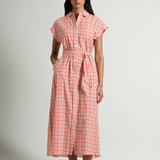 Abito chemisier in misto cotone con cintura CFWWDR2021FRUT5402 5549 WOOLRICH Paprika tile bloom 