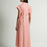 Abito chemisier in misto cotone con cintura CFWWDR2021FRUT5402 5549 WOOLRICH Paprika tile bloom 
