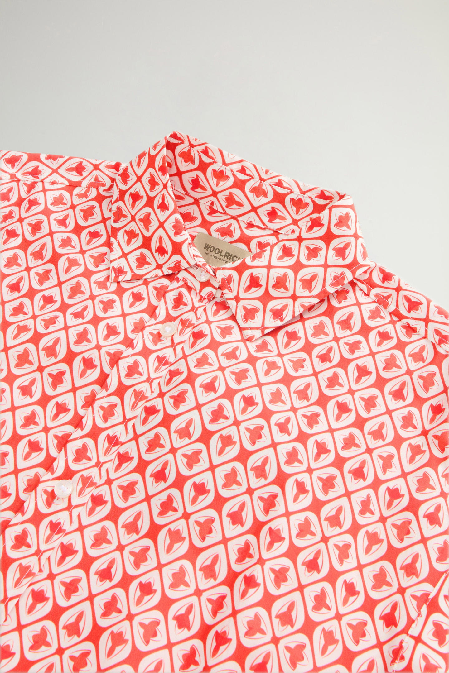 Abito chemisier in misto cotone con cintura CFWWDR2021FRUT5402 5549 WOOLRICH Paprika tile bloom 