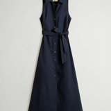 Vestito chemisier in popeline di puro cotone con cintura CFWWDR2022FRUT3944 3989 WOOLRICH Melton blue 