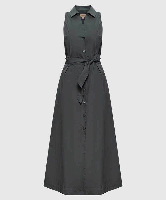 Vestito chemisier in popeline di puro cotone con cintura CFWWDR2022FRUT3944 6668 WOOLRICH Forest veil 