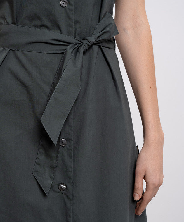 Vestito chemisier in popeline di puro cotone con cintura CFWWDR2022FRUT3944 6668 WOOLRICH Forest veil 