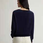 Maglia girocollo in misto cotone CFWWKN2037FRUF5037 3989 WOOLRICH Blue 