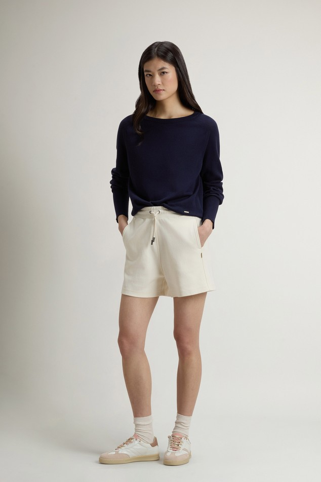 Maglia girocollo in misto cotone CFWWKN2037FRUF5037 3989 WOOLRICH Blue 