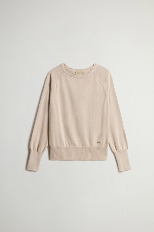 Maglia girocollo in misto cotone CFWWKN2037FRUF5037 8640 WOOLRICH Beige 