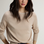 Maglia girocollo in misto cotone CFWWKN2037FRUF5037 8640 WOOLRICH Beige 