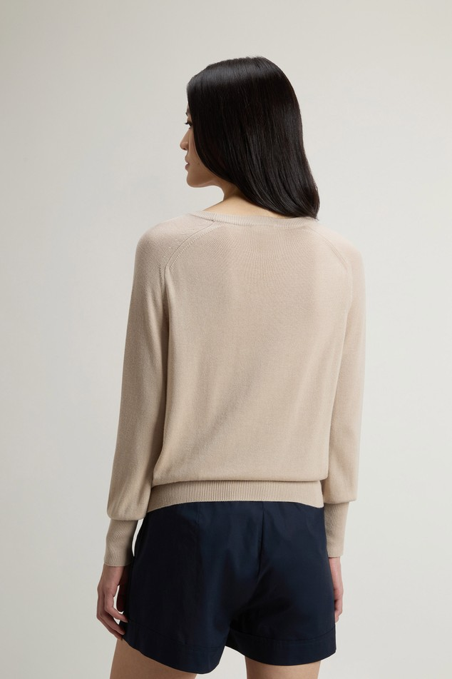 Maglia girocollo in misto cotone CFWWKN2037FRUF5037 8640 WOOLRICH Beige 