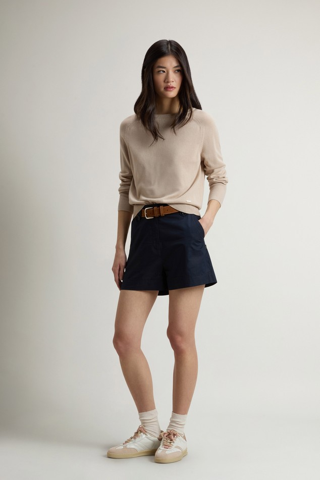Maglia girocollo in misto cotone CFWWKN2037FRUF5037 8640 WOOLRICH Beige 