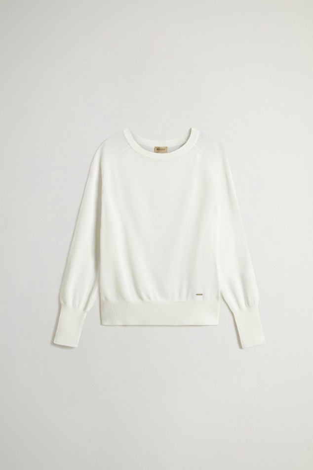 Maglia girocollo in misto cotone CFWWKN2037FRUF5037 8743 WOOLRICH Milky cream 