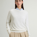 Maglia girocollo in misto cotone CFWWKN2037FRUF5037 8743 WOOLRICH Milky cream 