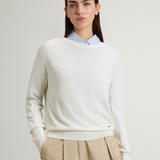 Maglia girocollo in misto cotone CFWWKN2037FRUF5037 8743 WOOLRICH Milky cream 