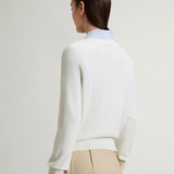Maglia girocollo in misto cotone CFWWKN2037FRUF5037 8743 WOOLRICH Milky cream 