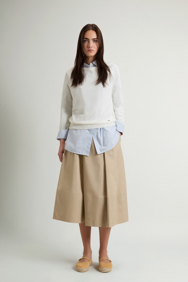 Maglia girocollo in misto cotone CFWWKN2037FRUF5037 8743 WOOLRICH Milky cream 