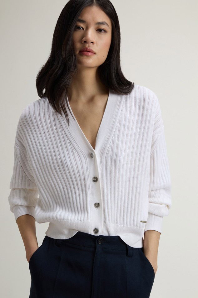 Cardigan in puro cotone CFWWKN2039FRUF5088 8270 WOOLRICH Arctic white 
