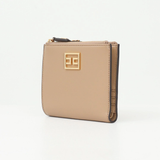 Portafoglio con zip e placca logo<BR/> PF01A51E2 032 ELISABETTA FRANCHI Camel 
