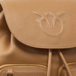 Zainetto multitasche in pelle bottalata 104351A1LF C83Q PINKO Torrone-antique gold 