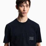 T-shirt in jersey con patch logo in pelle ASV EM002722 AF13715 UB118 EMPORIO ARMANI Blue navy 