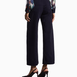 Pantalone vita media e gamba ampia cropped in drill stretch tinto capo EW000019 AF17027 UB115 EMPORIO ARMANI Blue navy 