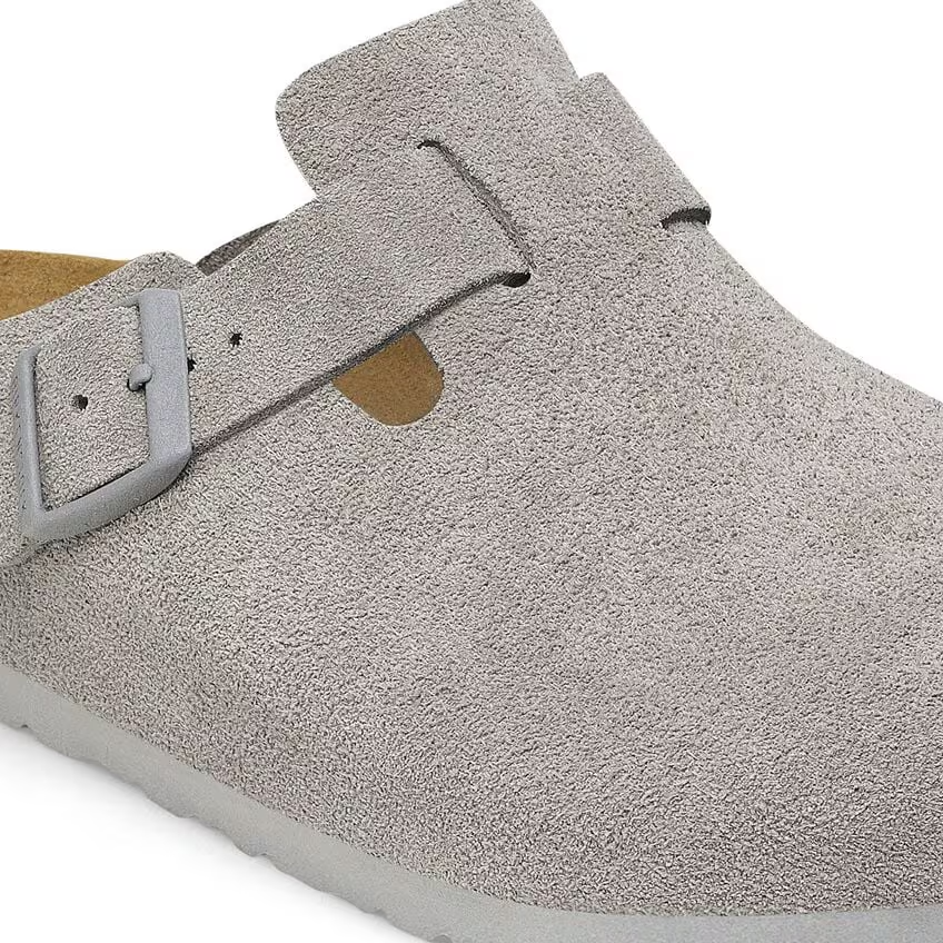 Sabot in suede BOSTON 1027688 STONE COIN BIRKENSTOCK Stone coin 