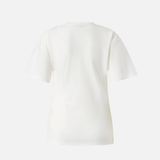 T-shirt con drappeggio e dettaglio dorato 106455A35D Z05 PINKO Bianco-biancaneve 
