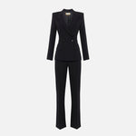 Tailleur doppiopetto in crêpe con bande in raso TP00251E2 110 ELISABETTA FRANCHI Nero 