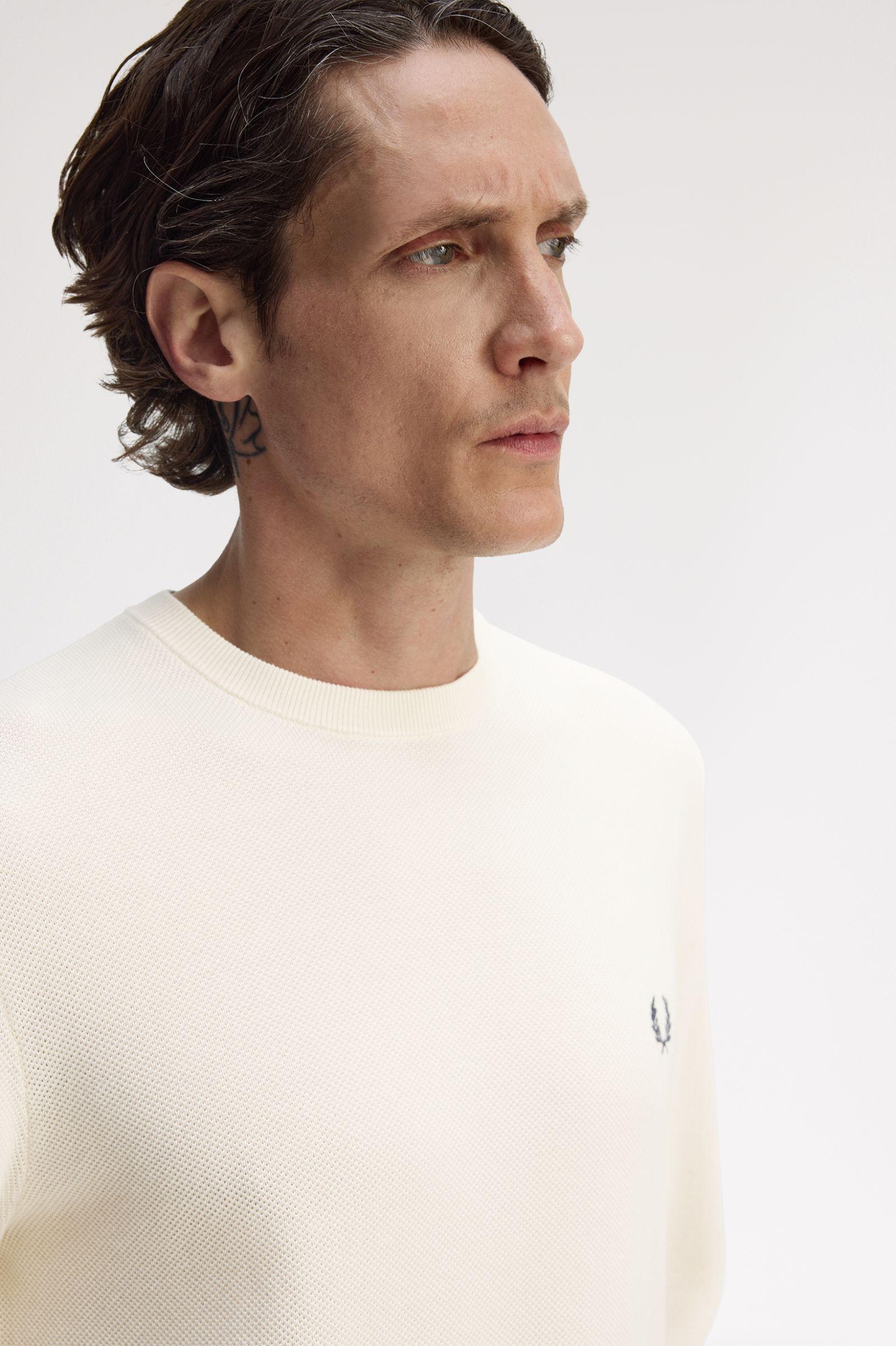 Maglione in piqué K1309 560 FRED PERRY Ecru 