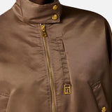 Bomber in nylon GB05D61E2 229 ELISABETTA FRANCHI Argilla 