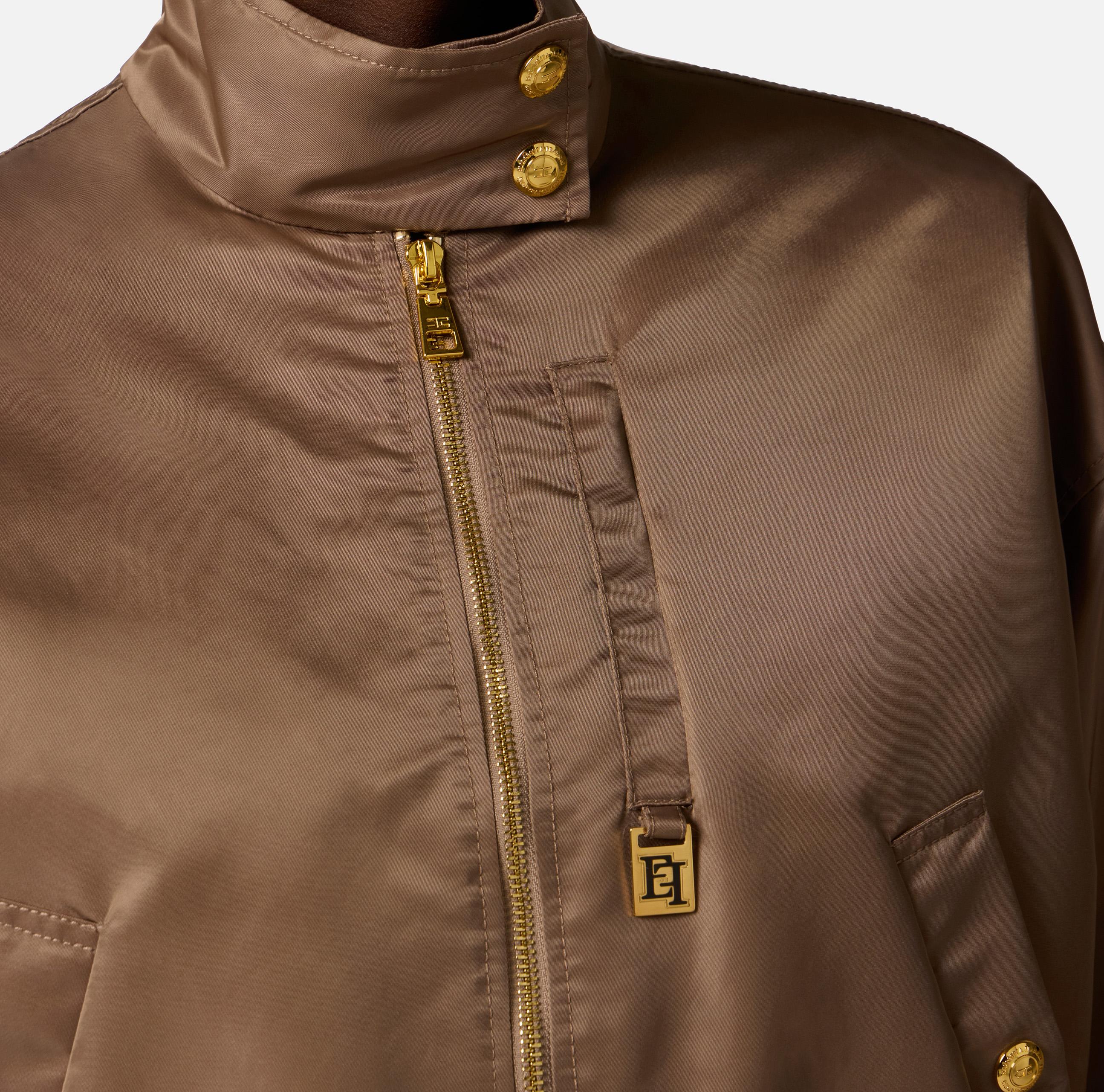 Bomber in nylon GB05D61E2 229 ELISABETTA FRANCHI Argilla 