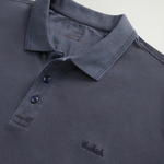 Polo Mackinack tinta in capo in piqué di cotone elasticizzato CFWOPO0065MRUT1483 3989 WOOLRICH Melton blue 