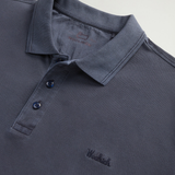Polo Mackinack tinta in capo in piqué di cotone elasticizzato CFWOPO0065MRUT1483 3989 WOOLRICH Melton blue 