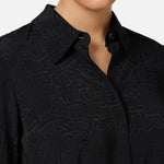 Camicia in georgette jacquard lettering CA08446E2 110 ELISABETTA FRANCHI Nero 