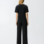 T-shirt con drappeggio e dettaglio dorato 106455A35D Z99 PINKO Nero limousine 