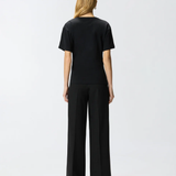 T-shirt con drappeggio e dettaglio dorato 106455A35D Z99 PINKO Nero limousine 