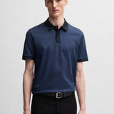 Polo in cotone mercerizzato con micromotivo 50532246 10269508 01 404 BOSS Dark blue 