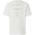 T-shirt logo strass 105526A2RM Z05 PINKO Bianco-biancaneve 