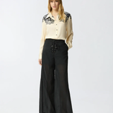 Pantaloni leggeri con lacci e dettagli texani<BR/> 106947A3AX Z99 PINKO Nero limousine 