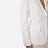 Giacca in doppio crêpe stretch con motivi a taglio vivo GI21661E2 360 ELISABETTA FRANCHI Avorio 