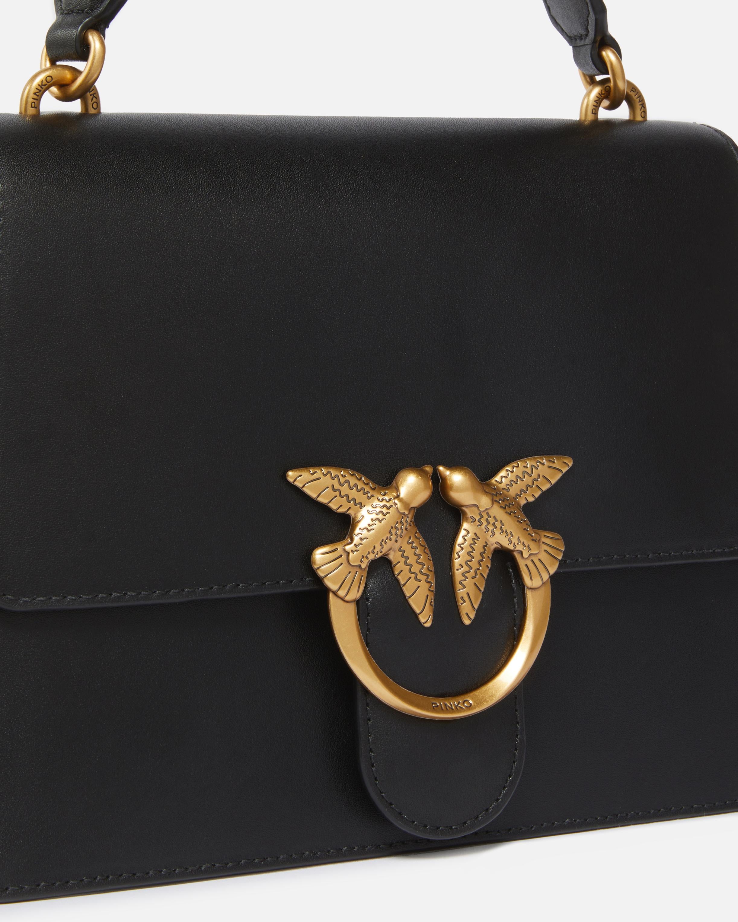 Borsa in pelle 100066A0F1 Z99Q PINKO Nero-antique gold 