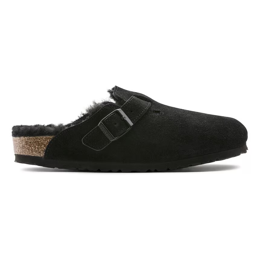 Sabot in suede con sherarliong interno BOSTON SHEARLING 259883 BLACK BIRKENSTOCK Black 