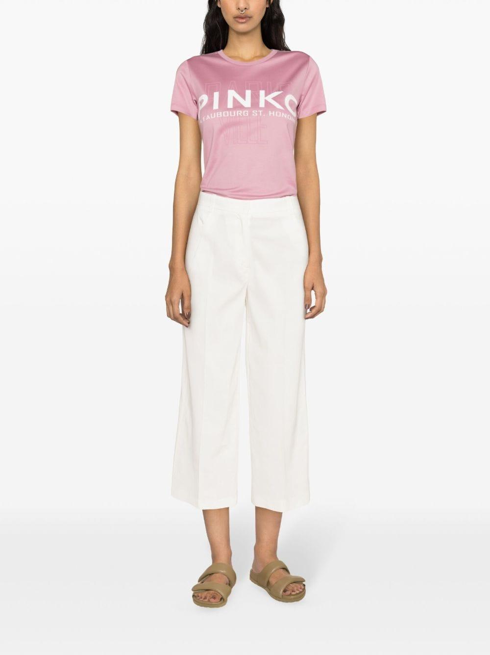 Pantalone cropped 103227A0IM Z07 PINKO White 