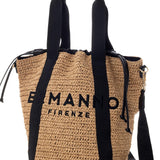 Borsa tote media in rafia 12402096 BLACK ERMANNO FIRENZE Black 