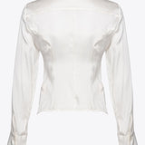Camicia in satin di seta 100612ZR64 Z05 PINKO Bianco 