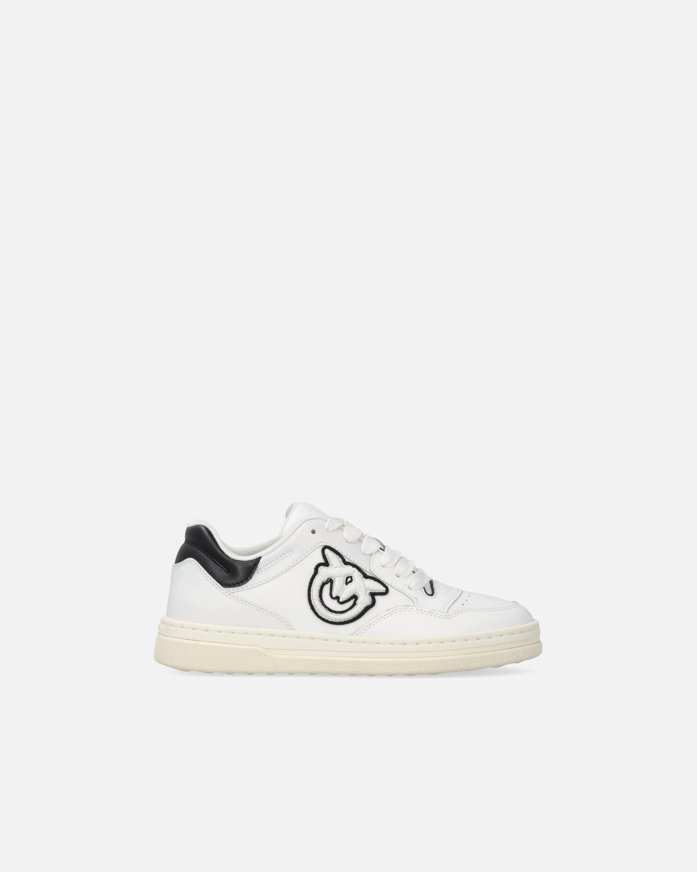 Sneaker in pelle con logo bianco e nero SS0077P001 ZZ1 PINKO White/black 