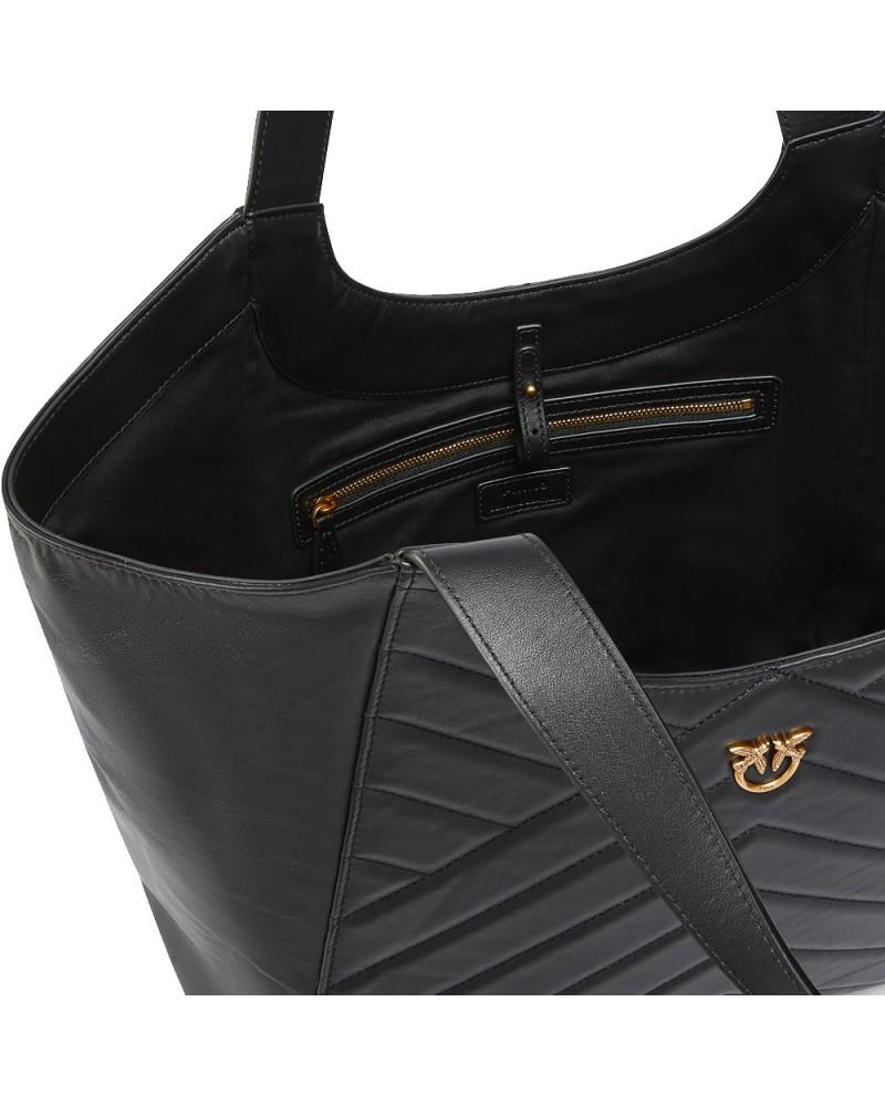 Borsa in pelle 104536A2AO Z99Q PINKO Nero-antique gold 