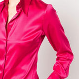 Camicia in satin di seta 100612ZR64 P46 PINKO Pink 
