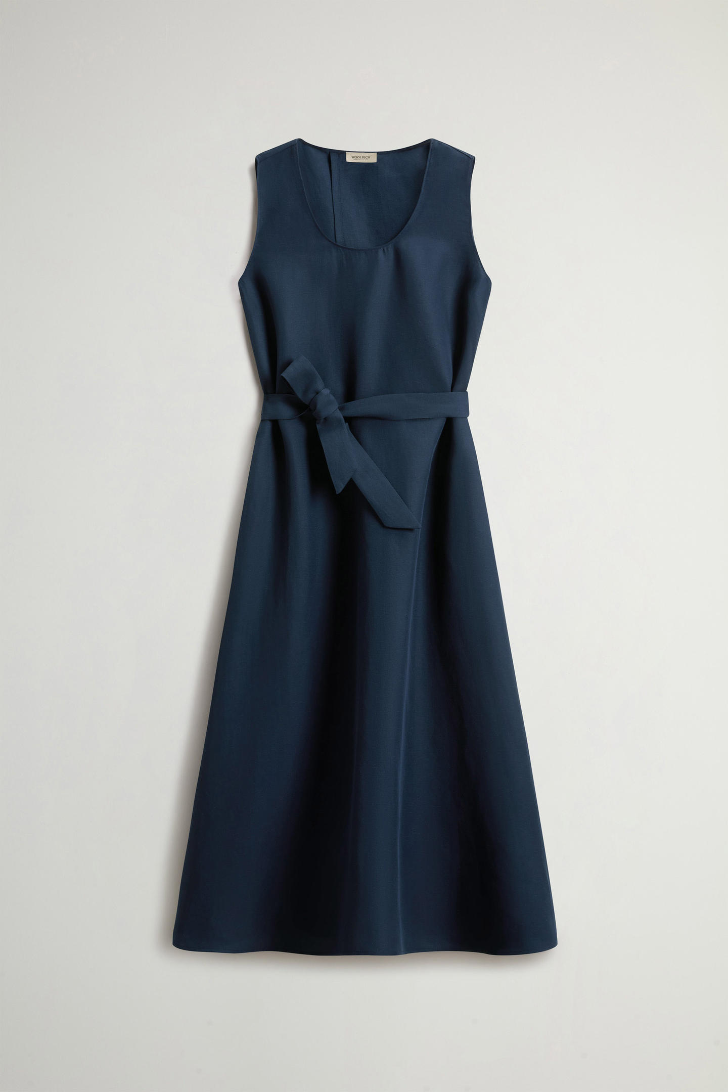 Vestito smanicato in misto lino con cintura CFWWDR2020FRUT3043 3989 WOOLRICH Melton blue 