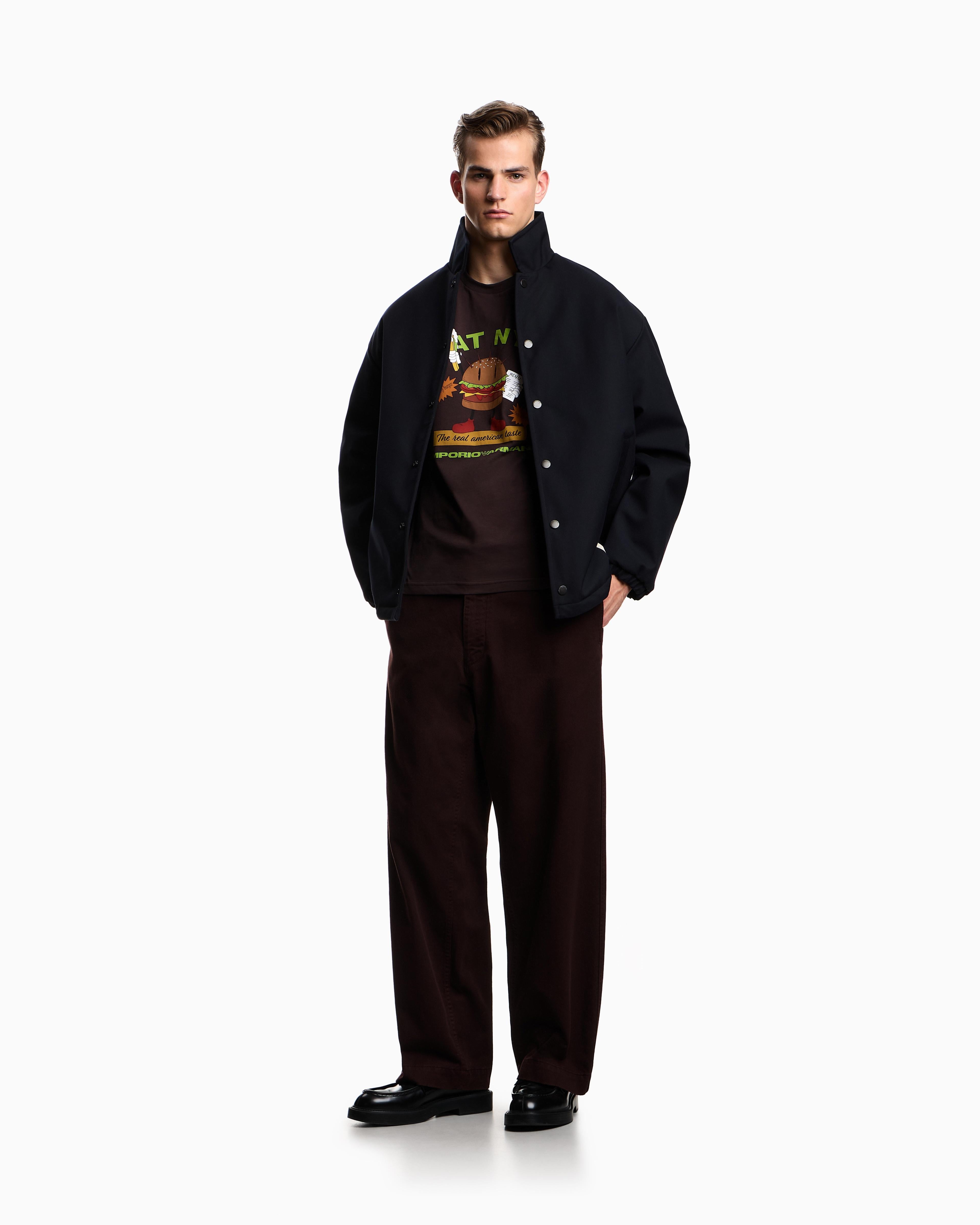 T-shirt in jersey stampa EAT NYC Capsule New York EM003622 AF14836 M6185 EMPORIO ARMANI Hamb marrone 
