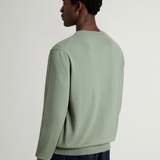 Maglia girocollo in puro cotone con logo ricamato CFWOKN0331MRUF0787 6671 WOOLRICH Faded smokey olive 