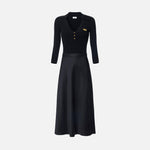 Abito in maglia a micro-trecce e raso AM13B61E2 110 ELISABETTA FRANCHI Nero 