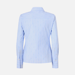 Camicia in cotone a righe con logo 106481A36J EZB PINKO Azzurro/bianco 